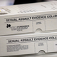 This Feb. 8, 2017, photo, sexual assault evidence collection kit are shown during committee meeting at the Utah State Capitol, in Salt Lake City.